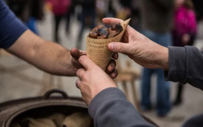 Les castagnades, fêtes de la Châtaigne, à Antraigues, en ardèche
